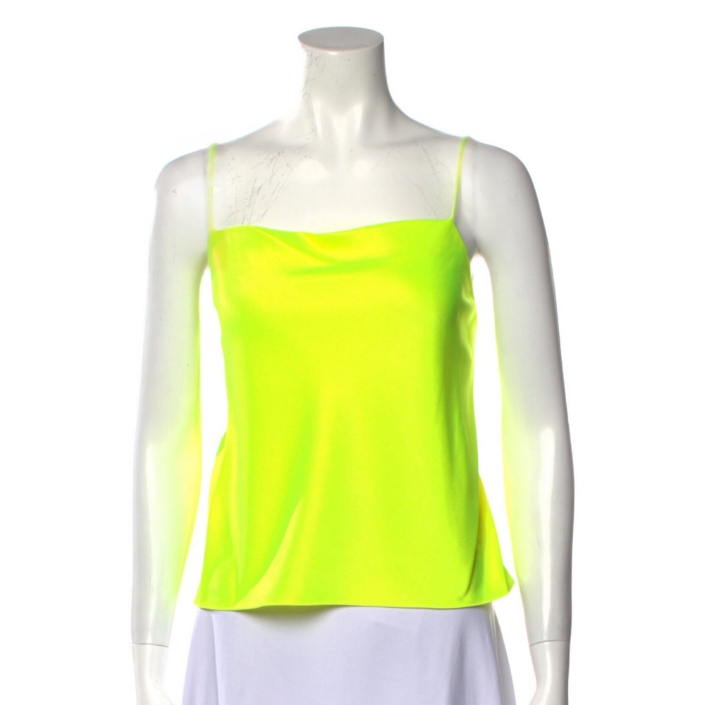 Neon yellow silk tank top - NWT
